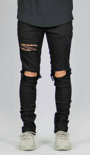 hyper denim zipper jeans ripped jeans 