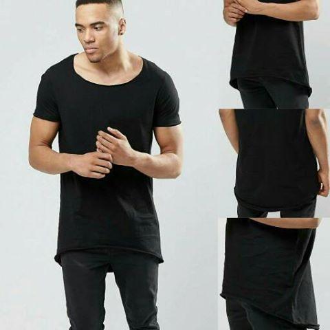Jual longline t-shirt with circle hem 