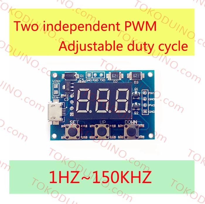 Jual DIGITAL ADJUSTABLE PWM DUTY CYCLE FREQUENCY GENERATOR 2 CHANNEL ...