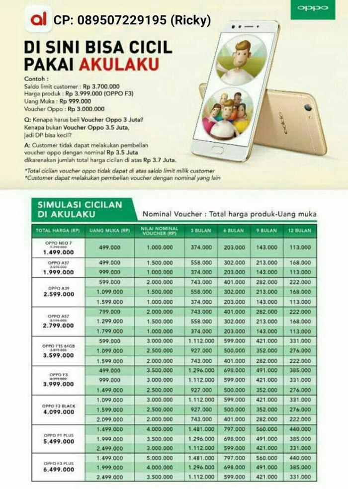 Jual Cicilan Oppo Lewat Akulaku Kab Bekasi Tina Acc Tokopedia