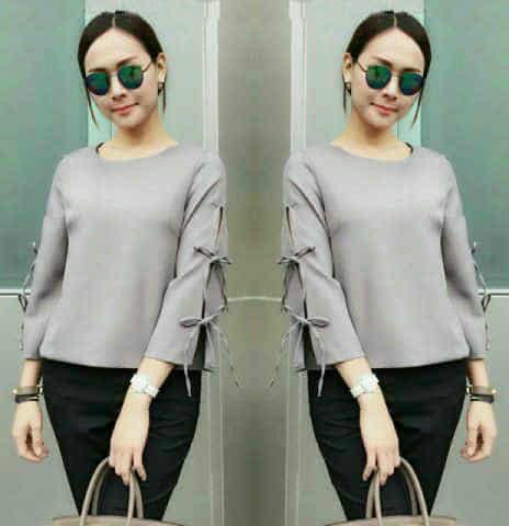 Gambar Sw Blouse Amirantine Abu Bhn wolly dari ELIZABETH GROSIR undefined Tokopedia