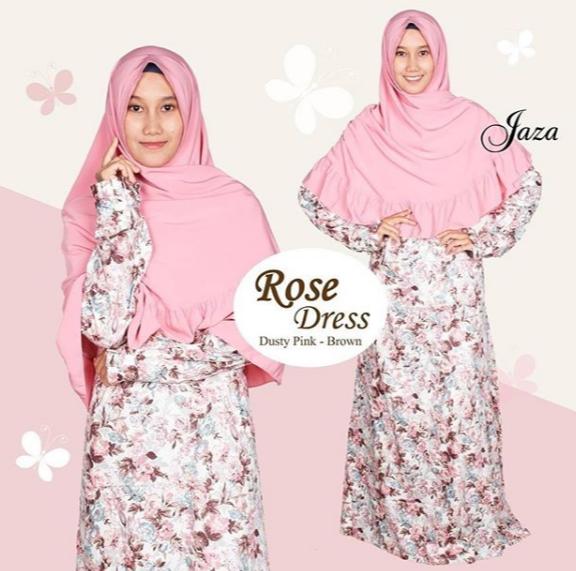 Jual Rose Dress Dusty Pink - Brown 