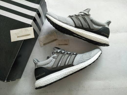 Jual Adidas ultra boost grey black premium high quality casual