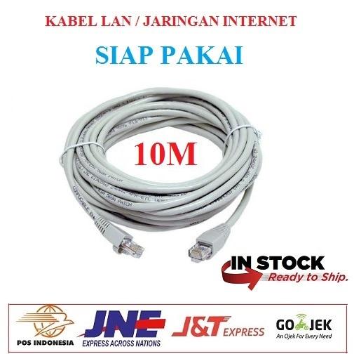 Gambar Kabel LAN 10M UTP CAT5e -Rj45 - Plugboot Grey Siap Pakai 10 Meter dari Finel Computer undefined Tokopedia
