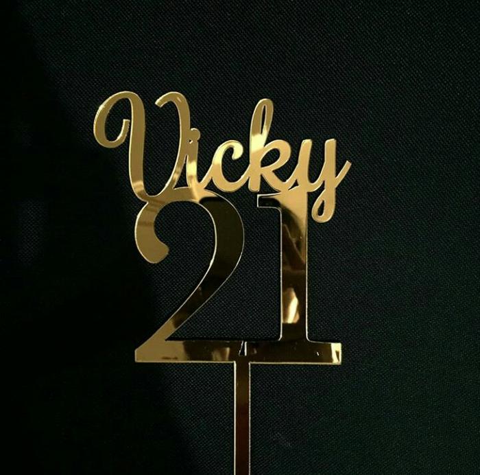Gambar CAKE TOPPER / GOLD MIRROR TOPPER / ACRYLIC / HIASAN KUE/ CUSTOM TOPPER dari Hello.Topper undefined Tokopedia