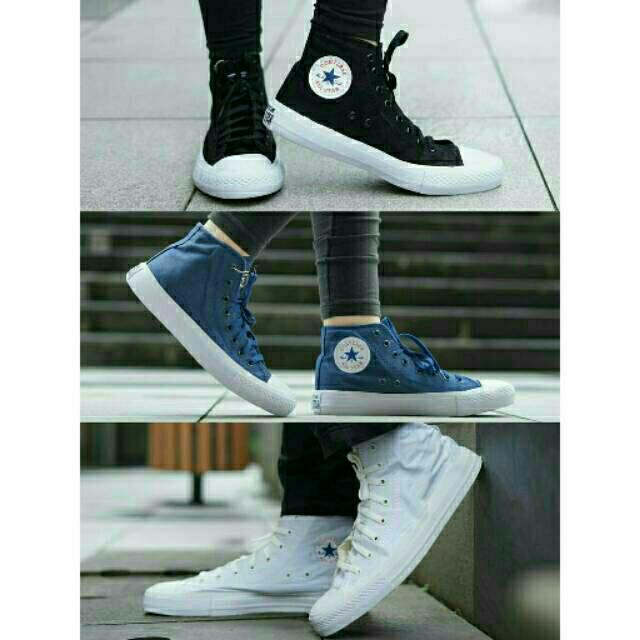 [IMPORT VIETNAM] Sepatu Converse High Chuck Taylor -Hitam-Navy-Putih  Hitam, 36