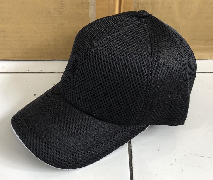 Gambar Topi Hitam Jaring Polos dari Toko Kinaan Senen undefined Tokopedia