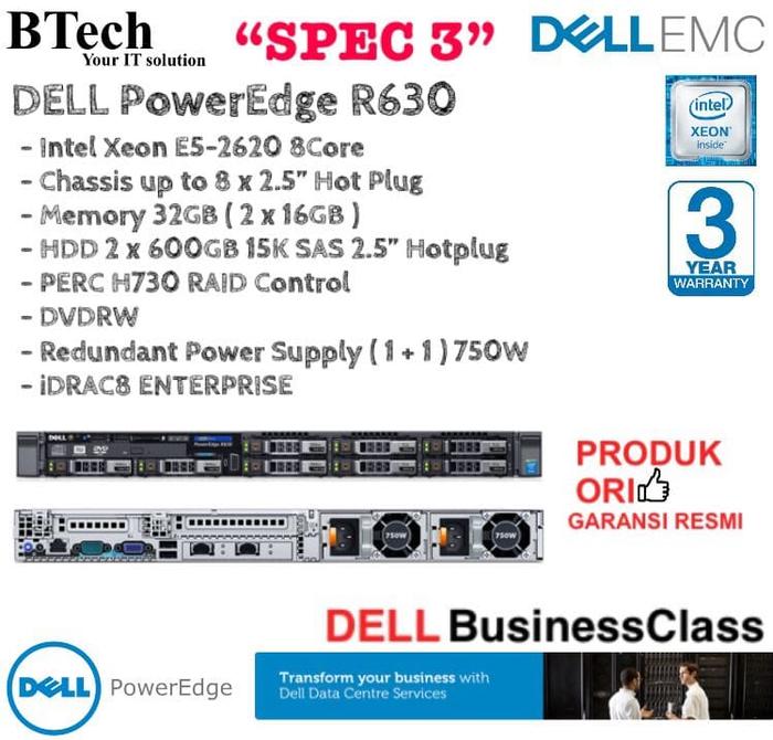 Jual DELL Server R630 PowerEdge 1U Xeon E5-2620v4 SPEC 3 - Jakarta ...
