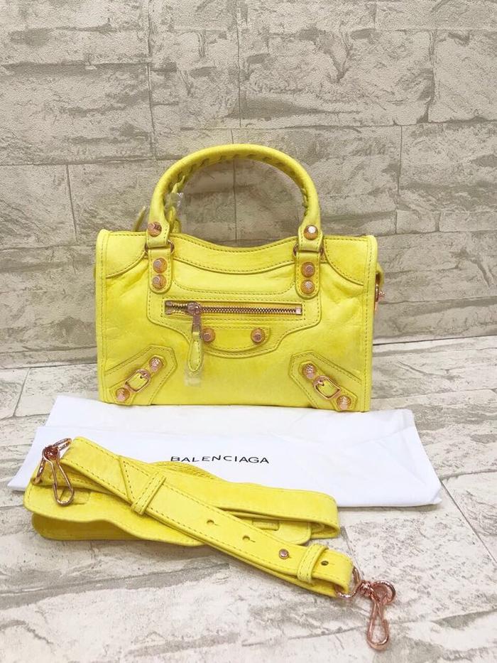 Balenciaga mini 2024 city yellow