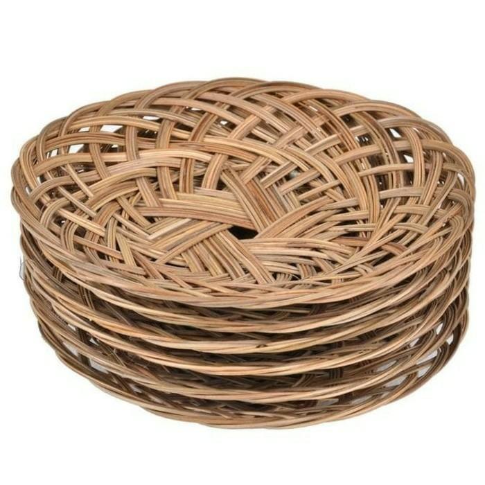 Piring Anyaman 25 Cm Piring Rotan Piring Lidi