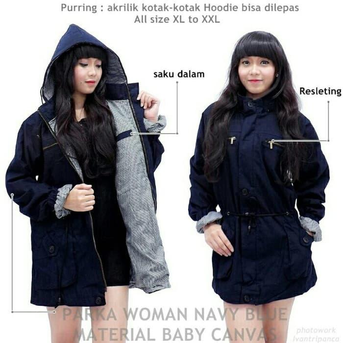 Jual Jaket Parka Wanita Hitam, XL Kota Bandung