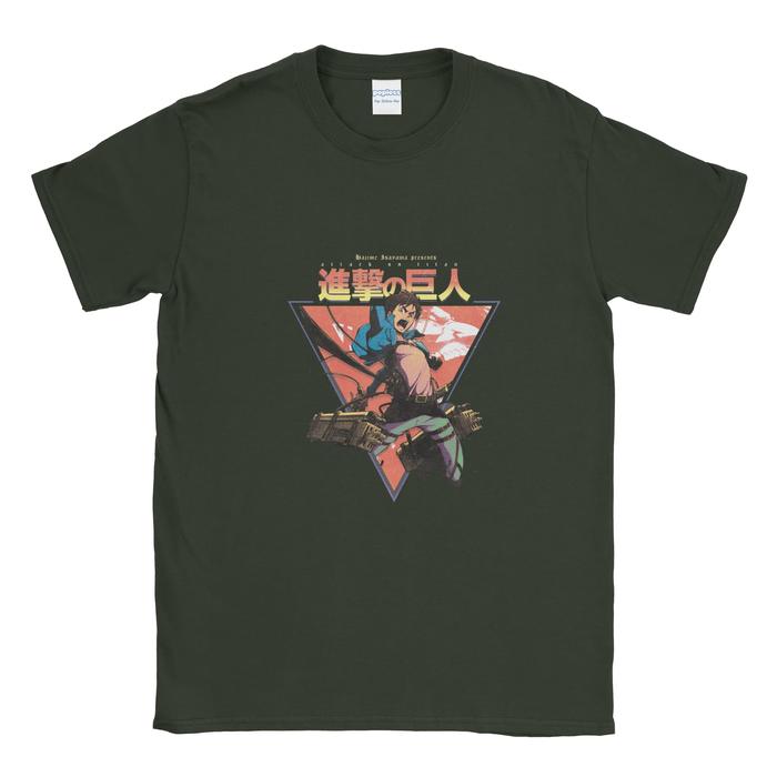 Gambar Baju Kaos Tshirt Attack On Titan Eren - Hijau, XS dari Popless Clothing undefined Tokopedia