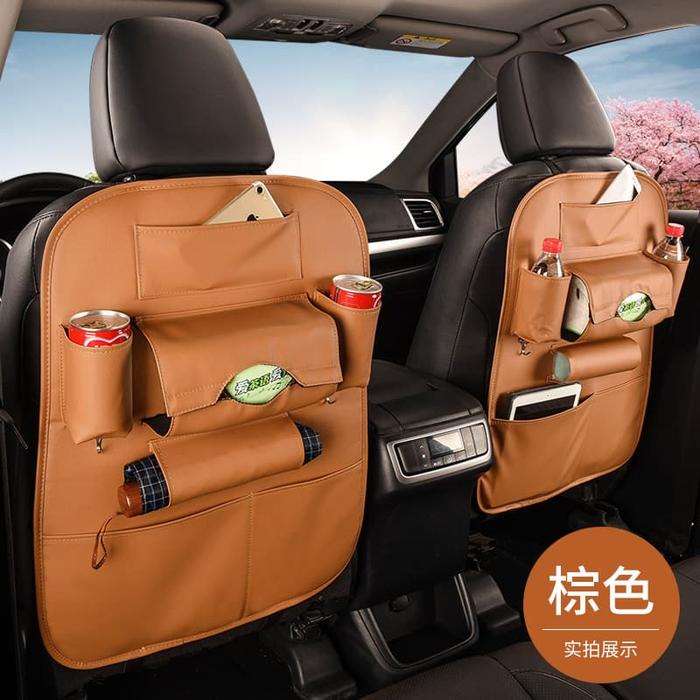 Gambar Car Seat Organizer Tas Belakang Jok Mobil Multifungsi Kulit Premium - Cokelat Muda dari Homestuff Corner undefined Tokopedia