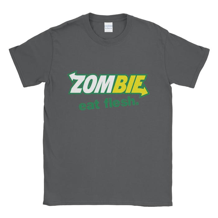 Gambar Baju Kaos Tshirt Zombie Eat Flesh - Abu-abu, XXL dari Popless Clothing undefined Tokopedia