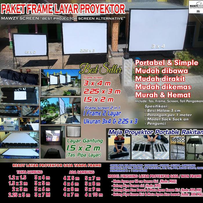 Jual Paket Frame Layar Proyektor 2in1 Ukuran 3x4 Dan 2x3 Meter Kab Malang Malcom22 Tokopedia