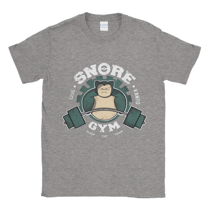 Baju Kaos Tshirt Pokemon Snore Gym Abu-abu Muda, XS