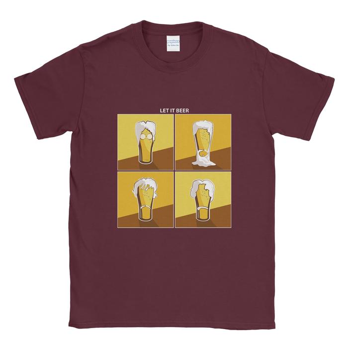 Gambar Baju Kaos Tshirt Let It Beer - Maroon, L dari Popless Clothing undefined Tokopedia