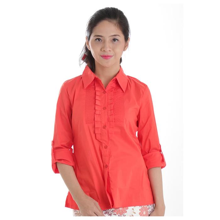 Gambar Adore Kemeja Wanita Lengan Panjang LSTG Hitam - Orange, S dari adoreshop undefined Tokopedia