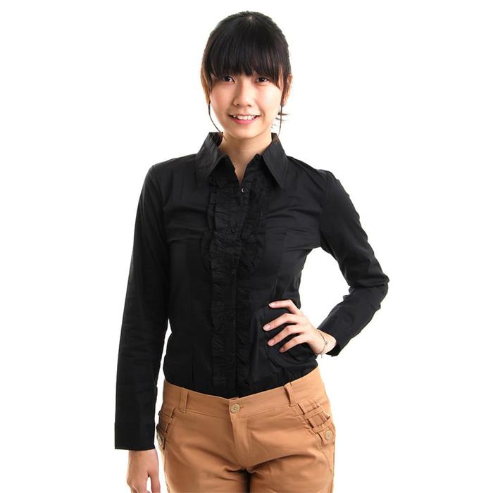 Gambar Adore Kemeja Lengan Panjang LSRF Hitam - Hitam, S dari adoreshop undefined Tokopedia