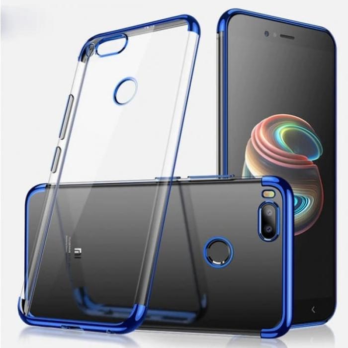 Case Xiaomi Redmi Shiny Electro Plating Clear Chrome Soft Case Biru