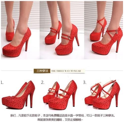 Jual Sepatu Heels Party Red Color 
