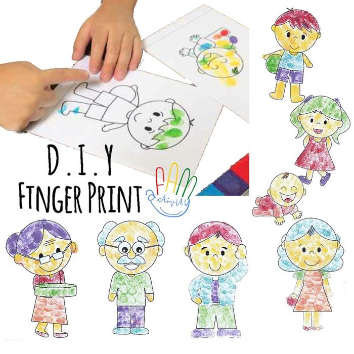 Gambar DIY Finger Print Set Flash Cards & Ink Pad - Family / Keluarga dari Bagasi Panda undefined Tokopedia