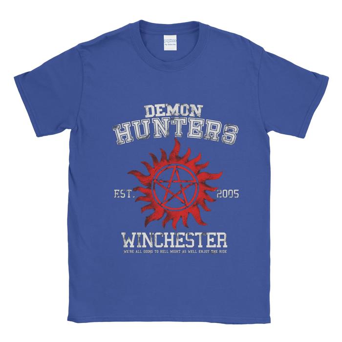 Gambar Baju Kaos Tshirt Supernatural Demon Hunters - Biru, L dari Popless Clothing undefined Tokopedia