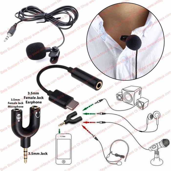 Gambar Paket Mic Clip On Universal Android Smartphone USB Type C Microphone dari Bela Buscent Online Shop undefined Tokopedia