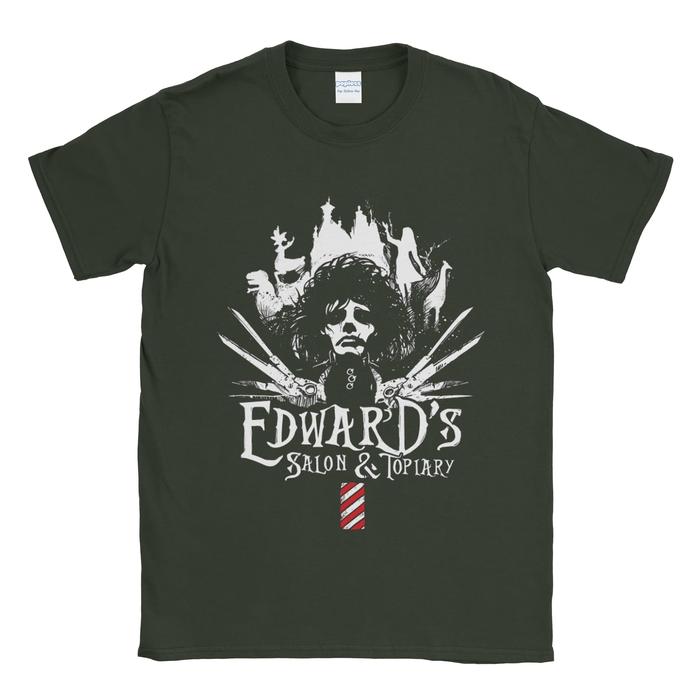 Gambar Baju Kaos Tshirt Edwards Scissorhand Salon - Hijau, XXL dari Popless Clothing undefined Tokopedia