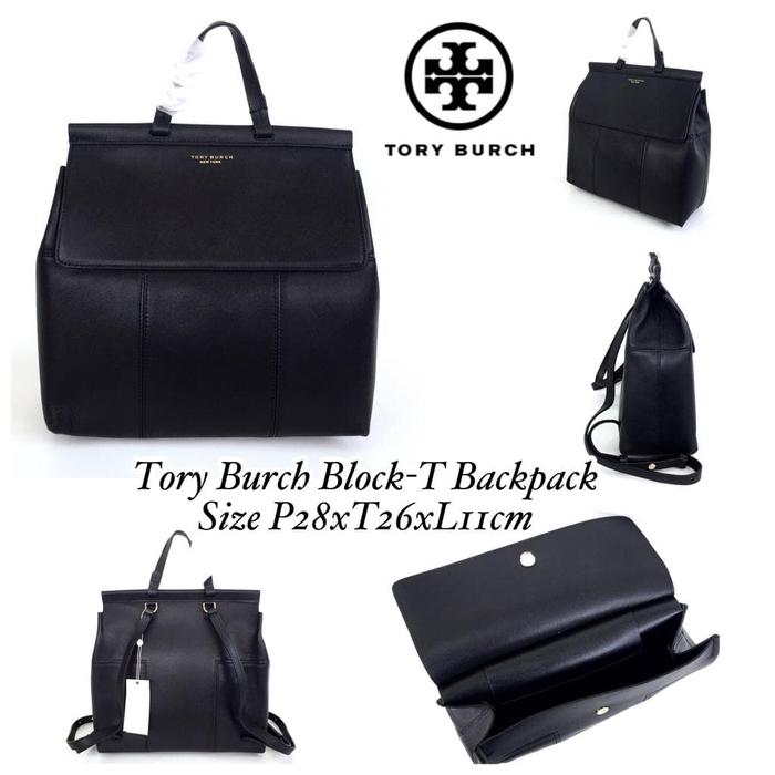Gambar Tory Burch Block-T Backpack S - Hitam dari Lucky Branded Store undefined Tokopedia