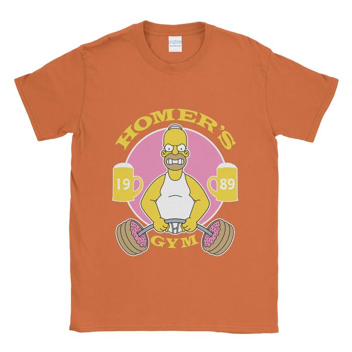 Gambar Baju Kaos Tshirt The Simpsons Homer Gym - Orange, M dari Popless Clothing undefined Tokopedia