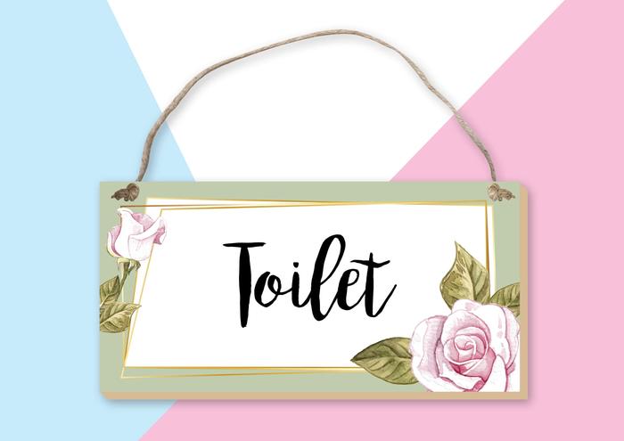 Gambar VHD Watercolor Rose Home Wall Decor Gantungan Hiasan Dinding - Toilet dari Vingy Home Decor undefined Tokopedia