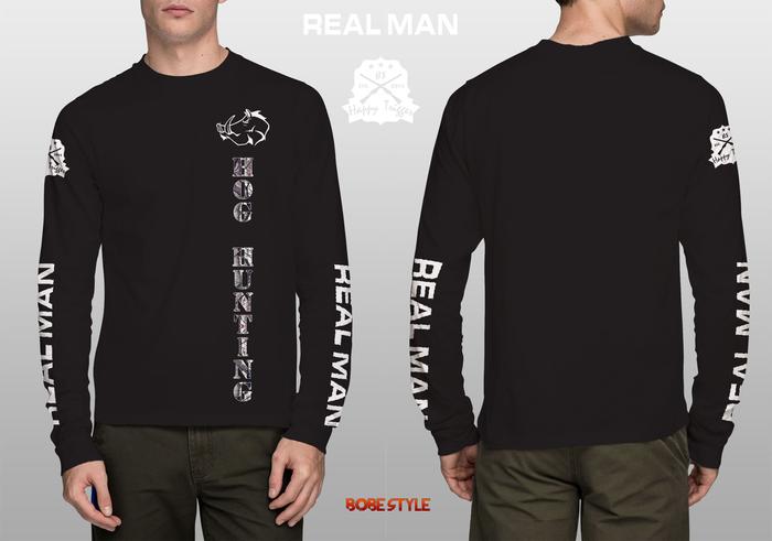Gambar Kaos Hunting Hog Real Man - Putih, L dari Allura Imaji undefined Tokopedia