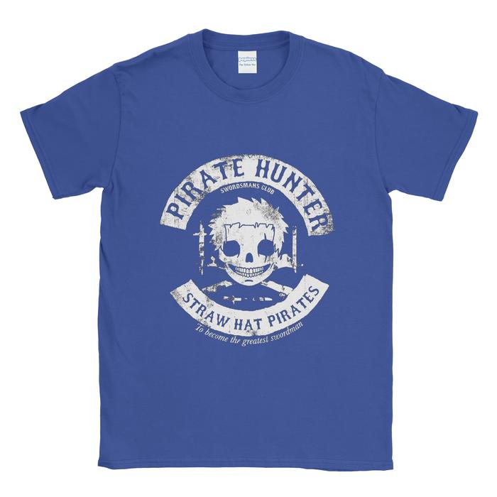 Gambar Baju Kaos Tshirt One Piece Zoro Pirate Hunter - Biru, XXL dari Popless Clothing undefined Tokopedia
