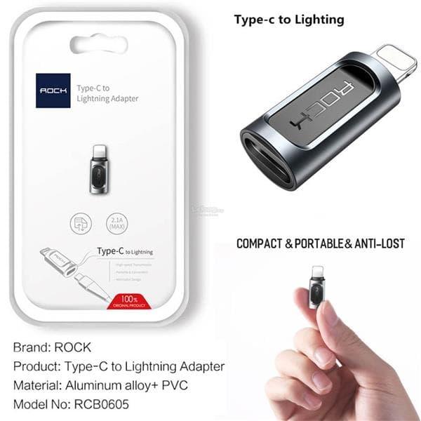 Jual ROCK Type-C to Lightning Adapter 