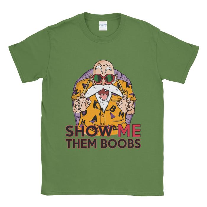 Gambar Baju Kaos Tshirt Dragonball Show Me Boobs - Hijau muda, M dari Popless Clothing undefined Tokopedia