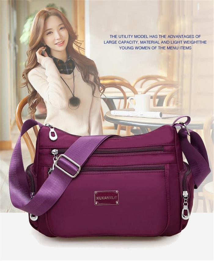 tas selempang wanita shouder bag waterproof import nylon Import Nj2