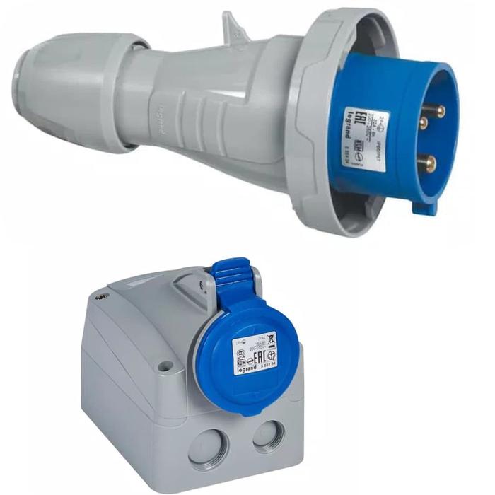 Jual Plug Industri Legrand Surface Mounting 3 Pin 32A Set Male Female