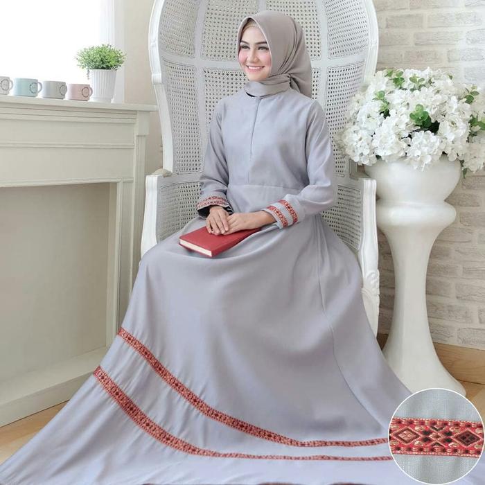 Gambar Maxi List Pita Songket MARLINA - Abu-abu Muda dari mytrendfashion_NEW undefined Tokopedia