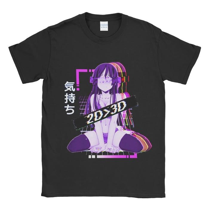 Gambar Baju Kaos Tshirt Kimochi 2D 3D - Hitam, M dari Popless Clothing undefined Tokopedia