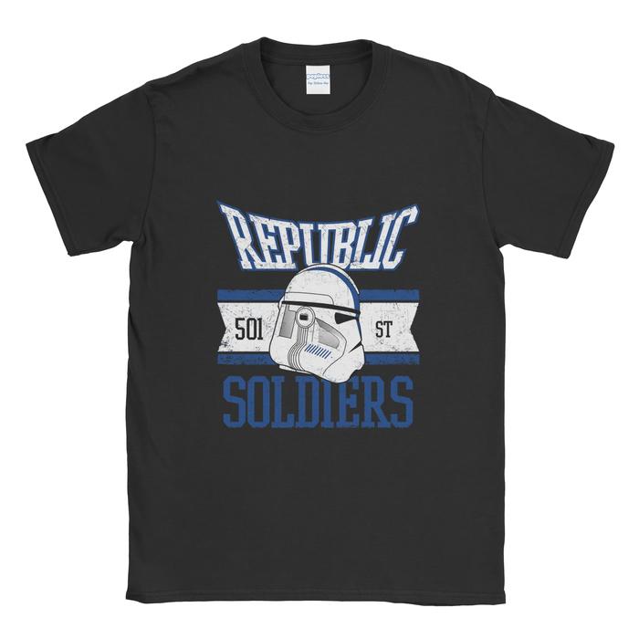 Gambar Baju Kaos Tshirt Star Wars Republic Soldier - Hitam, XS dari Popless Clothing undefined Tokopedia