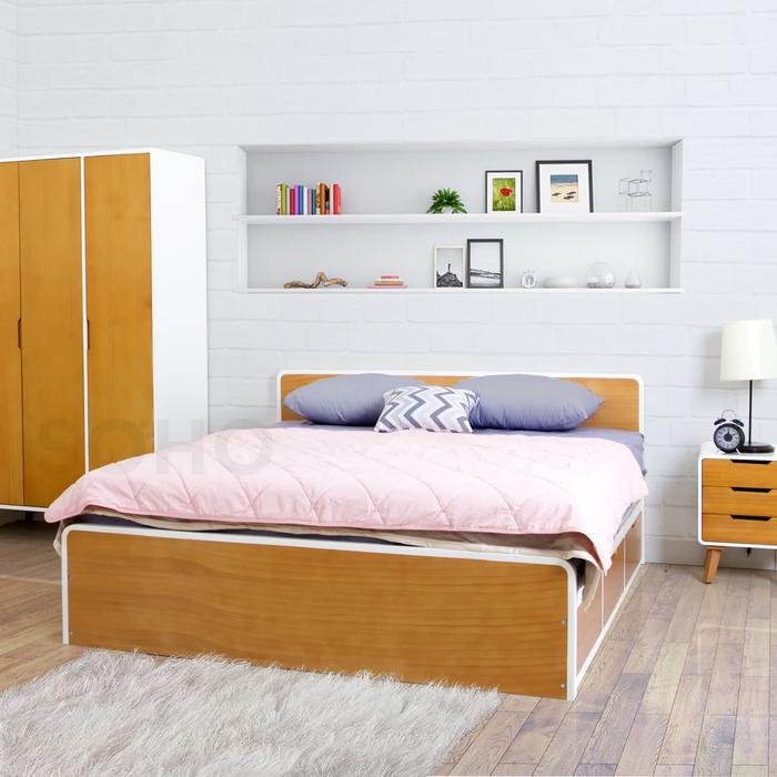 Gambar SOHO.ID Ranjang Helsinky Bed 1600 - Tempat Tidur Divan Laci Minimalis - ivory dari Soho.id Furniture Kota Bandung Tokopedia