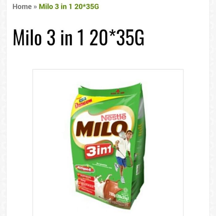 Gambar milo 3 in 1 Polybag 20 X 35 Gr dari potebi_NEW undefined Tokopedia