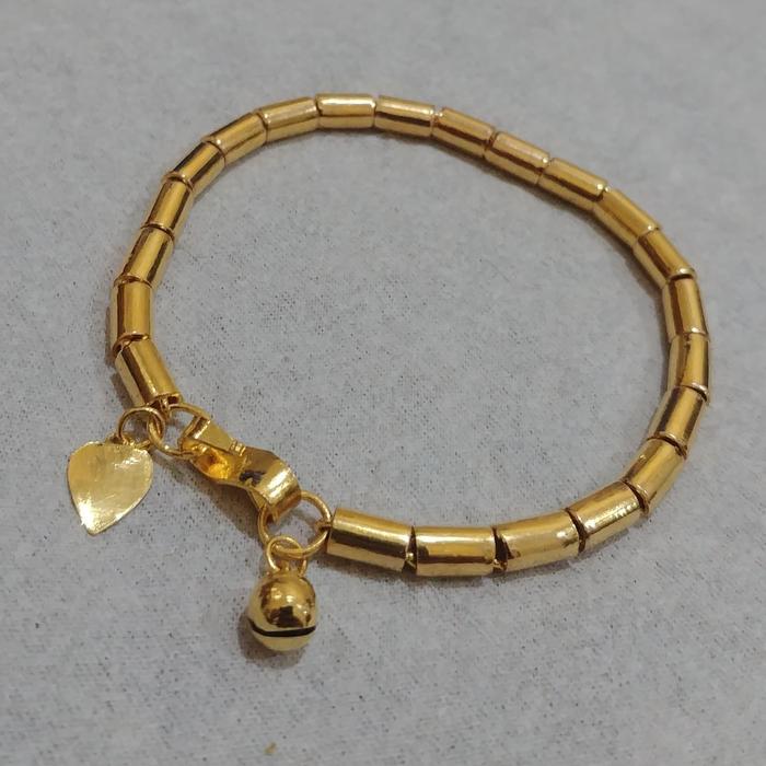 Gambar Gelang Bambu Tebal Polos Berlapis Emas Asli - 17cm dari Mitra86 undefined Tokopedia