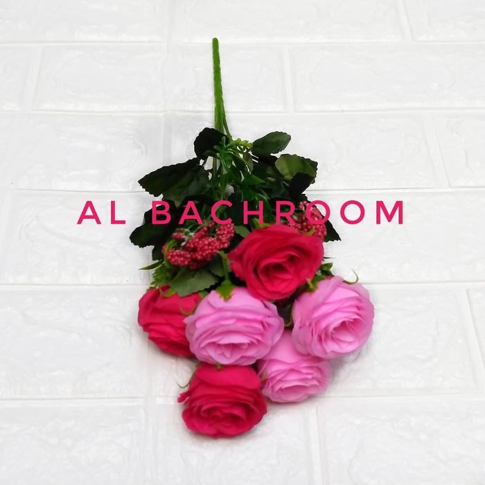 Gambar Bunga mawar artificial B8036 - Merah dari AL BACHROOM undefined Tokopedia