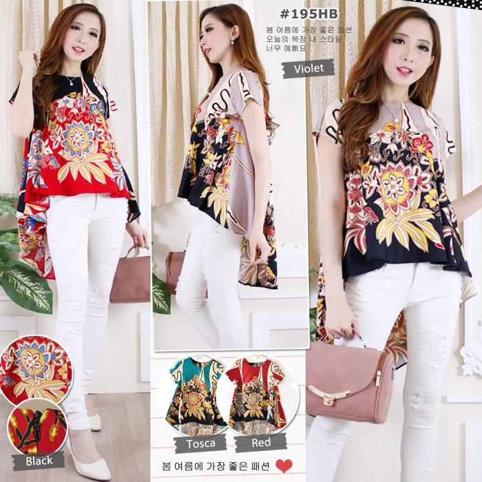 Gambar Atasan Batik/Blouse Jumbo 195 HB Murah - Hijau Tosca dari Lisyah undefined Tokopedia