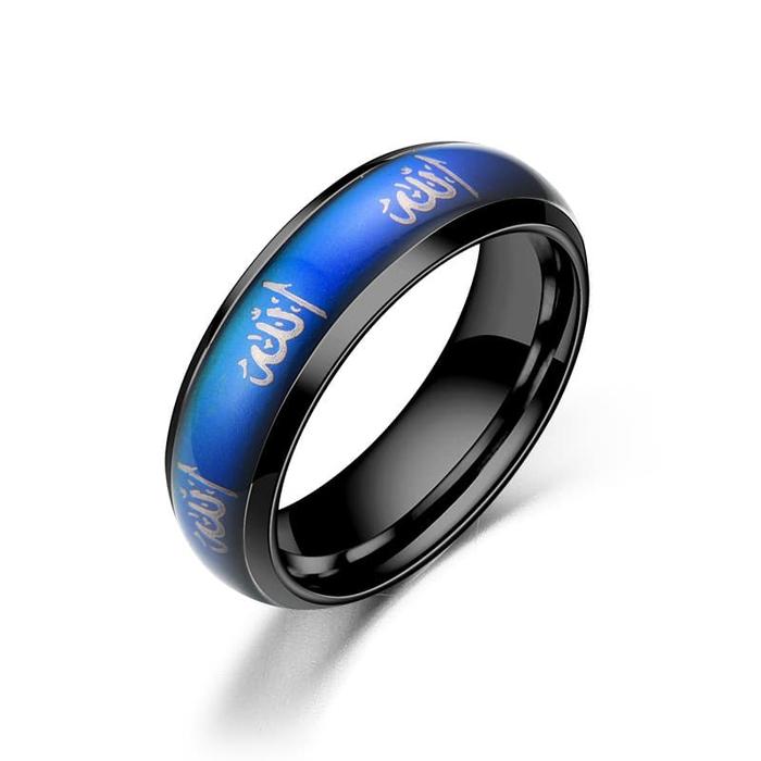 Gambar LRC Cincin Muslim Lafadz Mood Ring Bahan Stainless Stell - Hitam, 5 dari Toko Aksesoris Online undefined Tokopedia