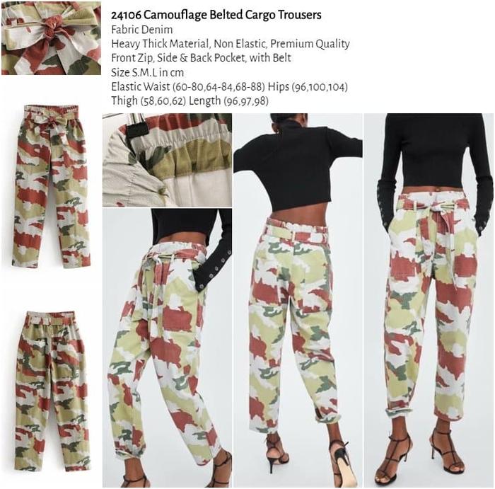 Jual Camouflage Belted Cargo Trousers 