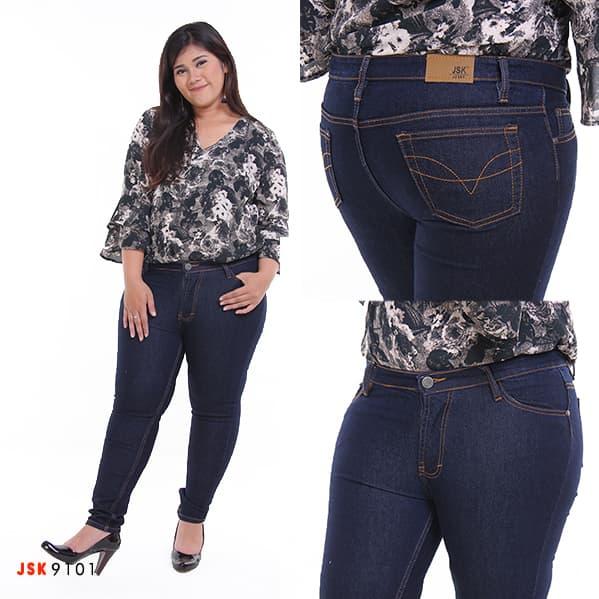 Gambar Celana Jeans Jumbo Wanita Jeans Big Size Murah Import Skinny Jeans - Navy, 35 dari Violafashion88 undefined Tokopedia