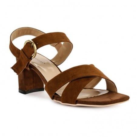 dark brown ankle strap heels